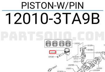 Nissan 120103TA9B PISTON-W/PIN