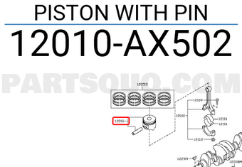 Nissan 12010AX502 PISTON WITH PIN