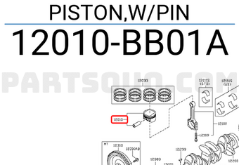 Nissan 12010BB01A PISTON,W/PIN