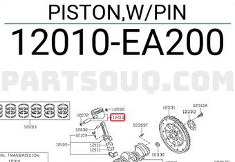 Nissan 12010EA200 PISTON,W/PIN