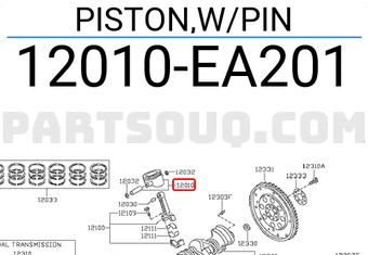 Nissan 12010EA201 PISTON,W/PIN