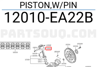 Nissan 12010EA22B PISTON,W/PIN