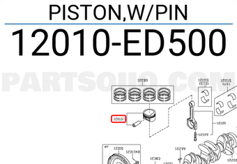 Nissan 12010ED500 PISTON,W/PIN
