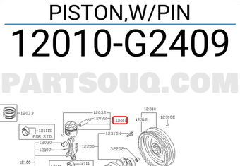 Nissan 12010G2409 PISTON,W/PIN