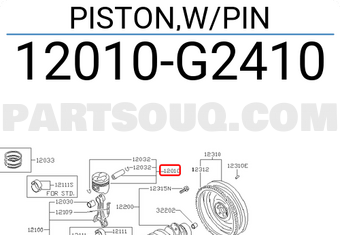 Nissan 12010G2410 PISTON,W/PIN