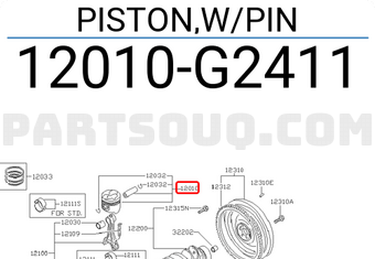Nissan 12010G2411 PISTON,W/PIN