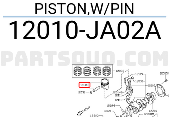 Nissan 12010JA02A PISTON,W/PIN