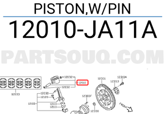 Nissan 12010JA11A PISTON,W/PIN