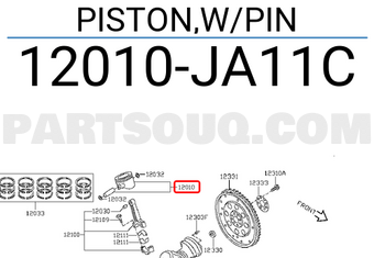 Nissan 12010JA11C PISTON,W/PIN