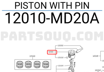 Nissan 12010MD20A PISTON WITH PIN