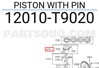 Nissan 12010T9020 PISTON WITH PIN