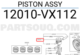 Nissan 12010VX112 PISTON ASSY