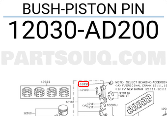 Nissan 12030AD200 BUSH-PISTON PIN