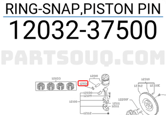 Nissan 1203237500 RING-SNAP,PISTON PIN