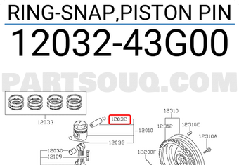 Nissan 1203243G00 RING-SNAP,PISTON PIN