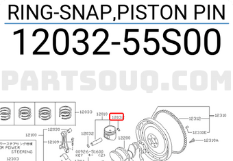 Nissan 1203255S00 RING-SNAP,PISTON PIN