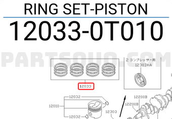 Nissan 120330T010 RING SET-PISTON