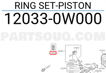 Nissan 120330W000 RING SET-PISTON