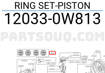 Nissan 120330W813 RING SET-PISTON