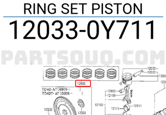 Nissan 120330Y711 RING SET PISTON