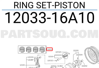 Nissan 1203316A10 RING SET-PISTON