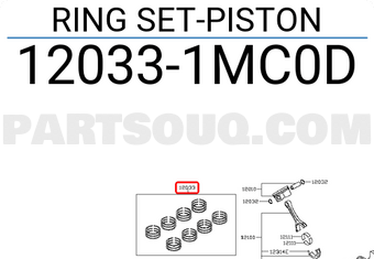 Nissan 120331MC0D RING SET-PISTON