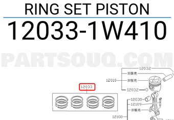 Nissan 120331W410 RING SET PISTON