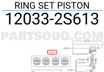 Nissan 120332S613 RING SET PISTON