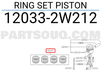 Nissan 120332W212 RING SET PISTON