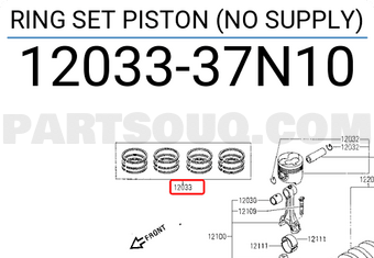 Nissan 1203337N10 RING SET PISTON (NO SUPPLY)
