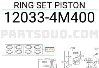 Nissan 120334M400 RING SET PISTON