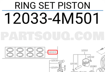 Nissan 120334M501 RING SET PISTON