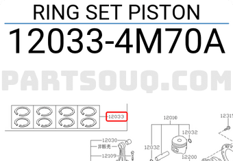 Nissan 120334M70A RING SET PISTON