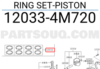 Nissan 120334M720 RING SET-PISTON