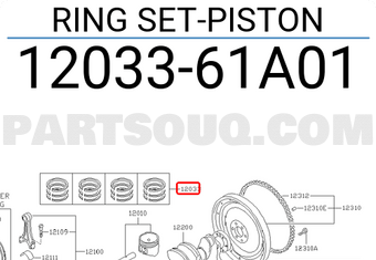 Nissan 1203361A01 RING SET-PISTON