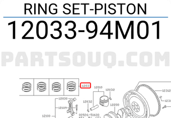 Nissan 1203394M01 RING SET-PISTON