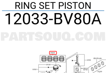 Nissan 12033BV80A RING SET PISTON