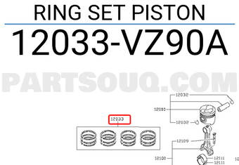 Nissan 12033VZ90A RING SET PISTON