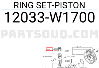 Nissan 12033W1700 RING SET-PISTON