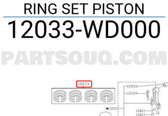 Nissan 12033WD000 RING SET PISTON