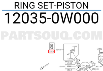 Nissan 120350W000 RING SET-PISTON