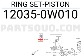 Nissan 120350W010 RING SET-PISTON