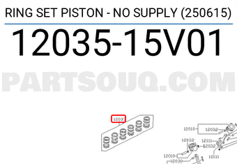 Nissan 1203515V01 RING SET PISTON - NO SUPPLY (250615)