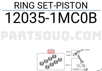 Nissan 120351MC0B RING SET-PISTON