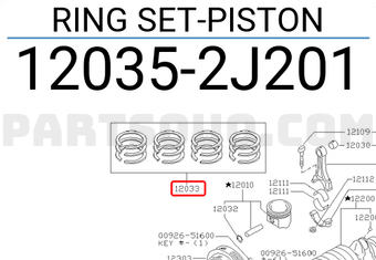 Nissan 120352J201 RING SET-PISTON
