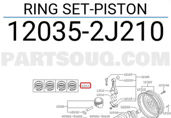 Nissan 120352J210 RING SET-PISTON