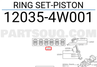 Nissan 120354W001 RING SET-PISTON