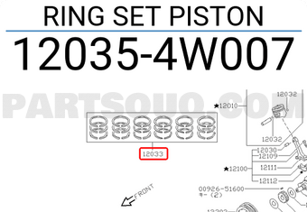 Nissan 120354W007 RING SET PISTON