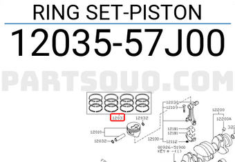 Nissan 1203557J00 RING SET-PISTON