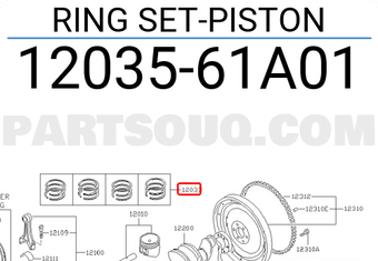 Nissan 1203561A01 RING SET-PISTON